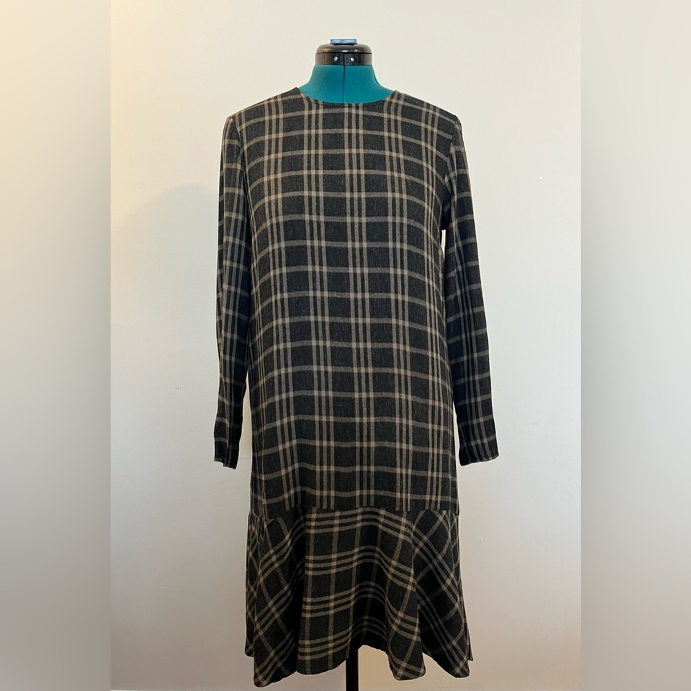 👗 Zara Long Sleeve Plaid Dress